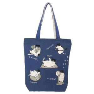 ファスナー付きキャンバストート トートバッグ ねこ マツネコエクササイズ ミントイン A4サイズ対応 手提げかばん かわいい