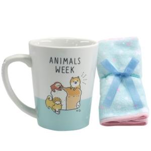 ミニタオル付き マグカップ マグ ＆ タオル ギフトセット ANIMALS WEEK  クラックス 女の子向け 誕生日プレゼント｜velkommen