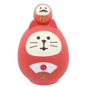 マスコット 開運カラー猫だるま 必勝カラー赤 concombre GO GO 合格応援団 デコレ ギフト雑貨 プレゼント 爆買