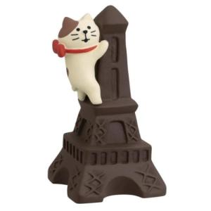 マスコット エッフェルチョコよじ登り猫 concombre Bpnjour chocolat デコレ ミニチュア オブジェ ディスプレイ 置物｜velkommen