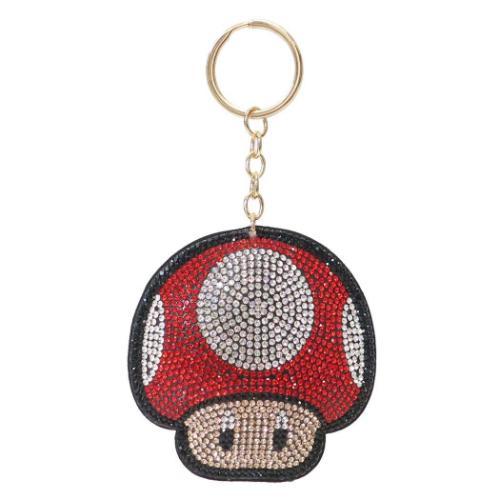 スマホアクセ チェーンマスコットクリーナー スーパーマリオ スーパーキノコ サンアート ラインストー...