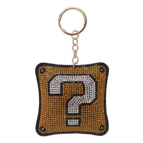 スマホアクセ チェーンマスコットクリーナー スーパーマリオ ハテナブロック サンアート ラインストー...