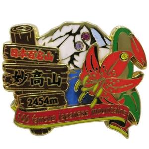 ピンバッジ 2段 ピンズ 日本百名山 火打山 エイコー コレクション