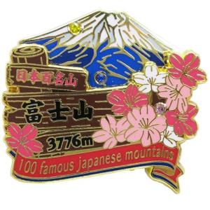 ピンバッジ 2段 ピンズ 日本百名山 富士山 エイコー コレクションケース入り トレッキング