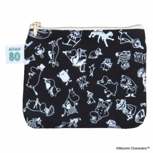 平ポーチ ミニフラットポーチ 80TH ALL STAR ブラック ムーミン 北欧 エフエービージャ...