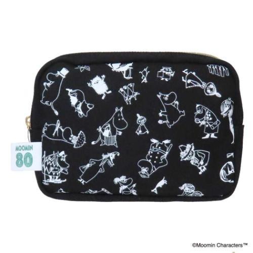 コスメポーチ スクエアポーチ 北欧 ムーミン 80TH ALL STAR ブラック エフエービージャ...