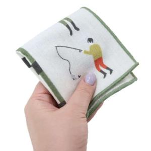 ミニタオル ガーゼタオル フィッシング グレイ...の詳細画像2