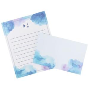 レターセット いろを楽しむ 手紙セット 星夜 Green Flash 便箋＆封筒 おしゃれ 文具