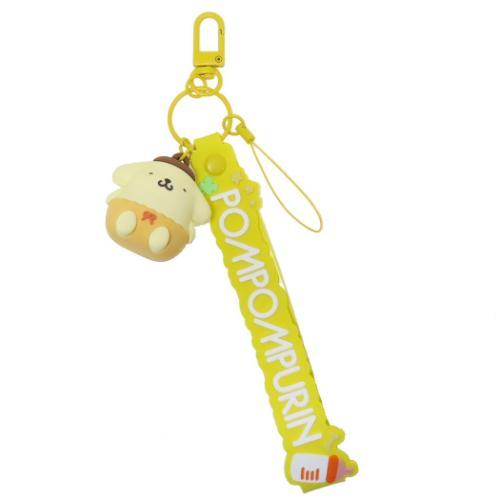 スマホアクセ 3Dマスコット付きハンドストラップ ポムポムプリン グルマンディーズ サンリオ 携帯ス...