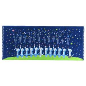 フェイスタオル ジャガードロングタオル 11ぴきのねこ ハナビキラキラ 林タオル