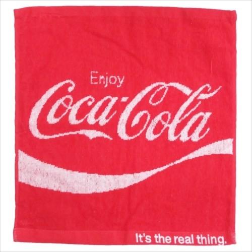 ハンドタオル ジャガードウォッシュタオル コカコーラ Enjoy ロゴ 犬飼タオル 34×36cm