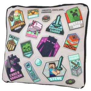 クッション エンボスクッション マインクラフト グレー ケイカンパニー Minecraft プレゼント インテリア