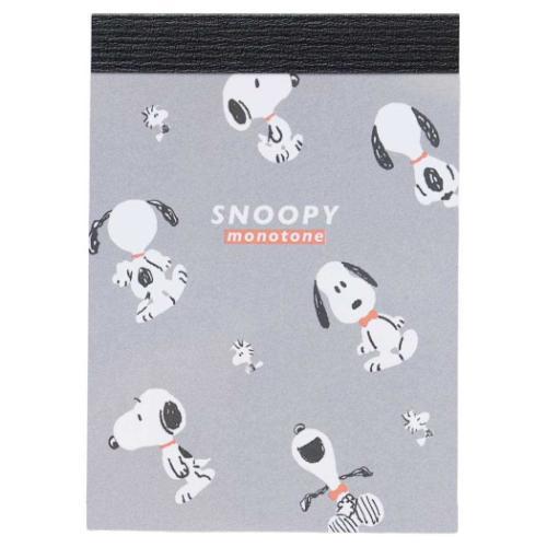 ミニメモ ミニミニメモ メモ帳 ピーナッツ スヌーピー Snoopy monotone カミオジャパ...