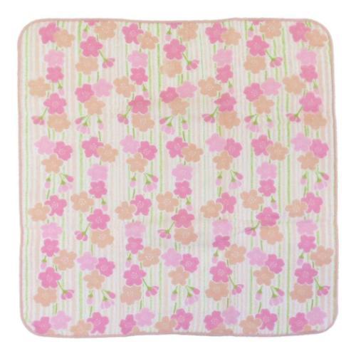 ミニタオル ジャパニーズスタイル 片面ガーゼハンカチタオル 桜ながれ 日繊 汗拭きタオル