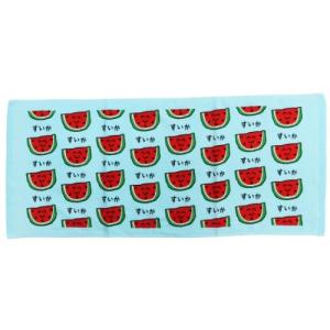 すいかさん プリント ロングタオル フェイスタオル おえかきシリーズ オクタニコーポレーション 34×80cm