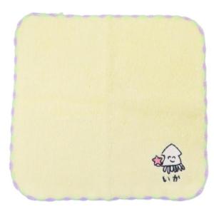 ミニタオル ワンポイント刺繍ハンカチタオル おえかきさん いかさん オクタニ おもしろ雑貨 爆買