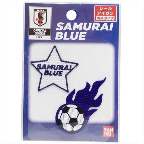 ワッペン ミニアイロンパッチ2枚セット サムライブルー サッカー日本代表 パイオニア 手芸用品 入園...