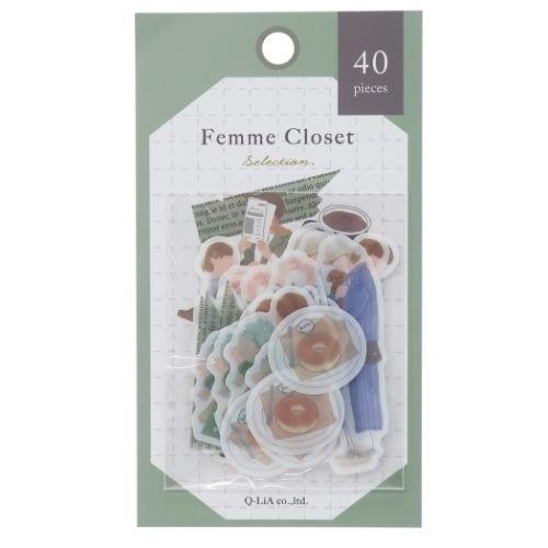 フレークシール ファムクローゼットシール トラッド Q-LIA 手帳デコ