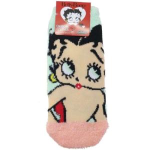 レディースもこもこショートソックス 女性用防寒室内靴下 ベティブープ ふりむき BETTY BOOP スモールプラネット