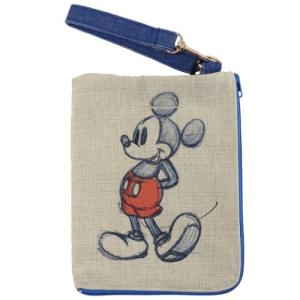 麻風ポーチ クラッチバッグ ミッキーマウス Rendez Vous ランデヴー ディズニー スモールプラネット バッグインバッグ 小物入れ