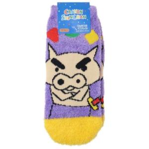 女性用防寒室内靴下 レディースもこもこショートソックス クレヨンしんちゃん ぶりぶりざえもんPL＆YE スモールプラネット