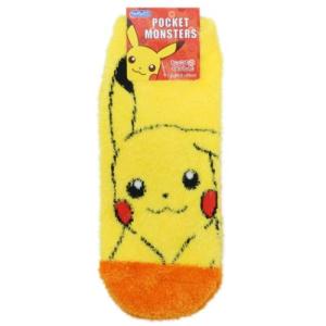 レディースもこもこショートソックス 女性用防寒室内靴下 ポケットモンスター ピカチュウアップ スモールプラネット ポケモン ウォーマー雑貨 キャラクター