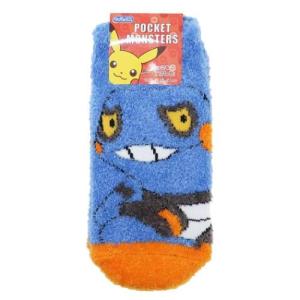 小学生用防寒室内靴下 ジュニアもこもこショートソックス ポケットモンスター グレッグルアップ スモールプラネット ポケモン ウォーマー雑貨 キャラックス