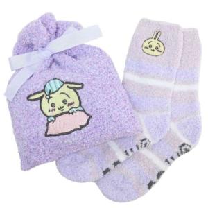 靴下ギフト もこもこ靴下in巾着 もこもこ巾着＆もこもこソックスセット ちいかわ うさぎ ねむくない スモールプラネット プレゼント ウォーマー雑貨