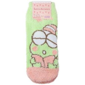 レディースもこもこショートソックス 女性用防寒室内靴下 サンリオ けろけろけろっぴ おねむ スモールプラネット ウォーマー雑貨 キャラクター