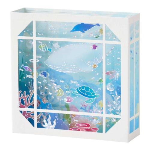 シヨチユウJSP 53-5 グリーティングカード サマー 白枠に海の生き物 サンリオ 暑中お見舞い ...