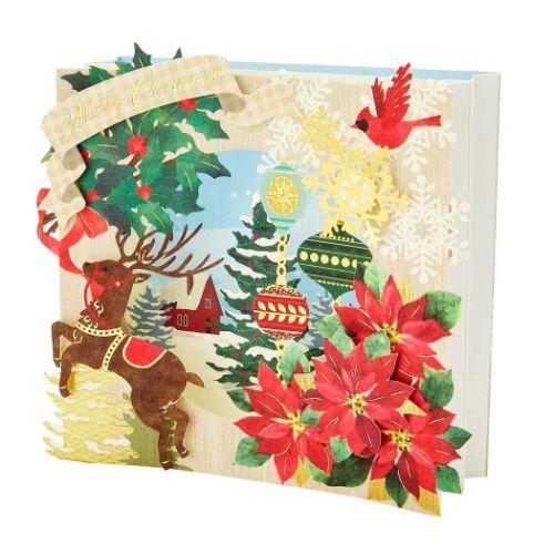 グリーティングカード クリスマスカード jx30-3 CHRISTMAS レーザーカットコラージュボ...