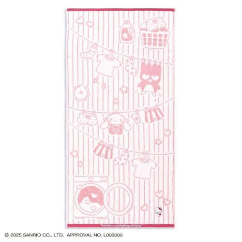 ビッグタオル 無撚糸フルフィーコットンバスタオル ハローキティ お洗濯 レッド サンリオ タオル美術...