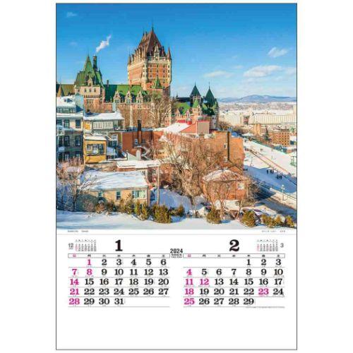2024 Calendar 壁掛けカレンダー2024年 フィルム フォト トーハン DX 世界の情景...