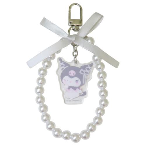 スマホアクセ リボンパールキーチェーン バレエコア クロミ サンリオ