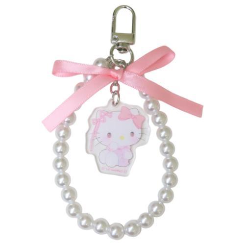 スマホアクセ リボンパールキーチェーン ハローキティ バレエコア ティーズファクトリー サンリオ キ...
