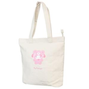 トートバッグ ラテクマアート ファスナー付き 帆布トート マイメロディ サンリオ ヤスダ通商 手提げかばん