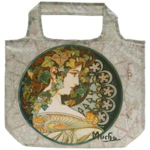 名画エコバッグ ショッピングバッグ ミュシャ 蔦 ユーパワー AE-00823 お買い物かばん ギフト