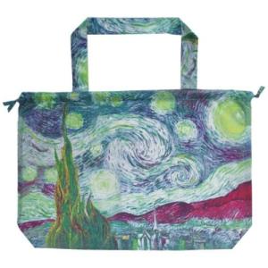 名画レインバッグカバー エコバッグ ゴッホ 星月夜 ユーパワー AU-01023 お買い物かばん ショッピングバッグ ギフト