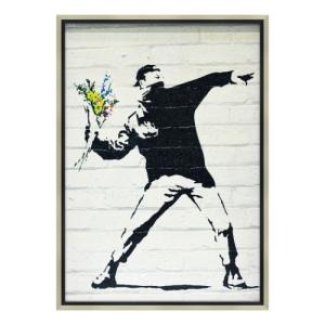 アートフレーム Banksy フラワー ボンバー Lサイズ バンクシー ユーパワー｜velkommen