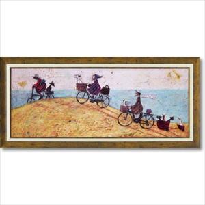 アートパネル サムトフト 『ひつじ達と散歩』 96.5×43cm （ 絵画 絵