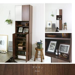 シューズボックス 靴箱 上下鏡扉 収納棚 ハイ...の詳細画像5