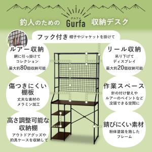 デスク 釣り収納 収納デスク 収納 幅90 ル...の詳細画像5