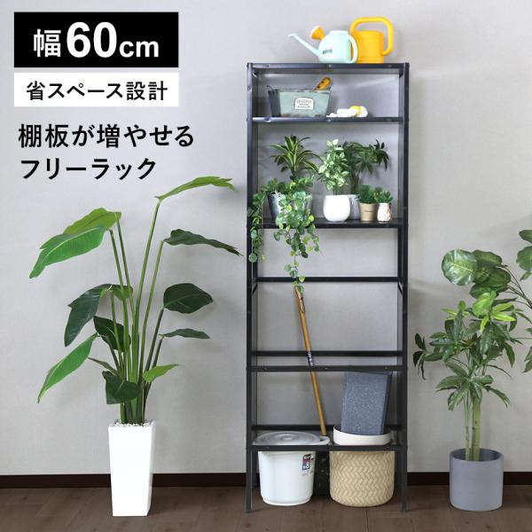 収納 棚 シンプル フリーラック 収納ラック 幅60 スリム 薄型 木製 ラック シェルフ 棚板可動...