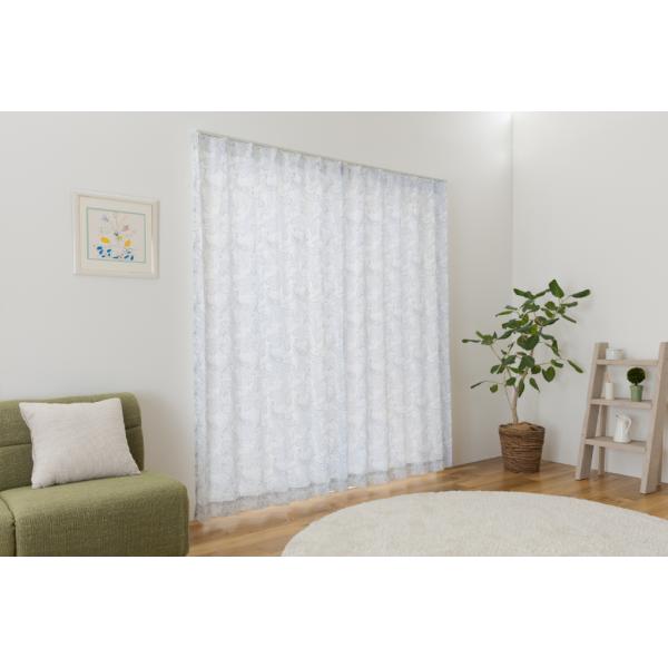 レースカーテン 遮像 UVカット 断熱 保温 洗える 幅100cm 133cm 176cm 198c...