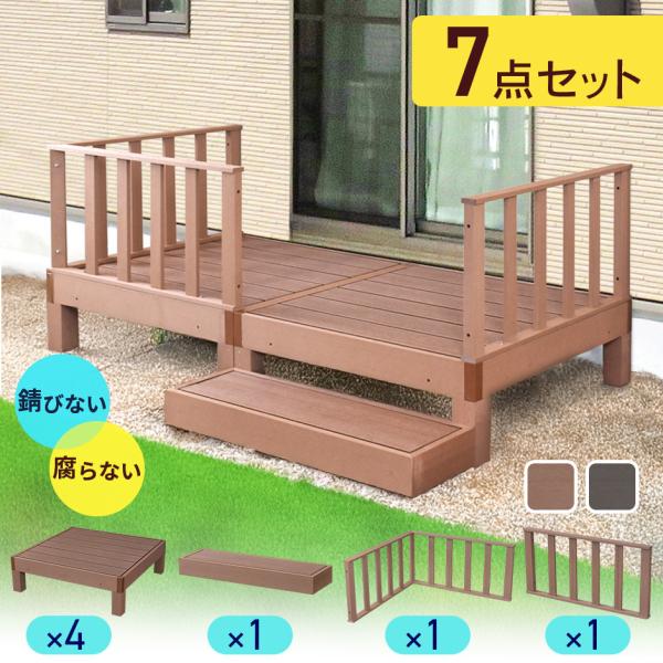 ウッドデッキ 1坪用 人工木 高耐久 ベランダ バルコニー 庭 DIY キッド リフォーム 屋外用 ...