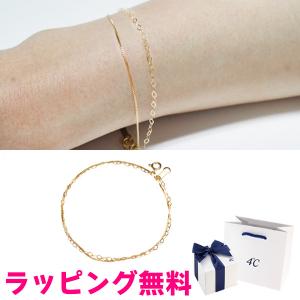 リボン済＆紙袋 4℃ ブレスレット ヨンドシー 正規品 レディース 2連ブレスレット イエローゴールド 4ドシー プレゼント