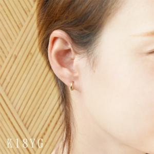 ピアリング K18 甲丸 イヤリング リバーシ...の詳細画像1