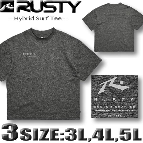 最短翌日配達 RUSTY ラスティー メンズ 半袖 ラッシュガード 水陸両用 ドロップショルダー オ...