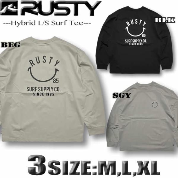 最短翌日配達 RUSTY ラスティー メンズ ラッシュガード 長袖 Tシャツ サーフT 水陸両用 ド...