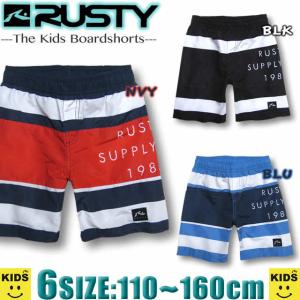 サーフパンツ キッズ RUSTY ラスティー サーフブランド インナー付き ボードショーツ トランクス 海パン 水着 男の子 ボーイズ 子供  960401｜venice